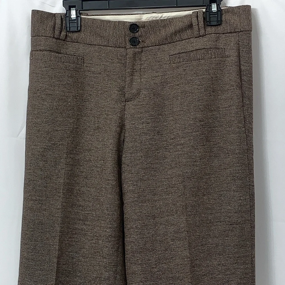 Women’s‎ Banana Republic Tweed Wide Leg Brown Trousers Size 8S EUC
